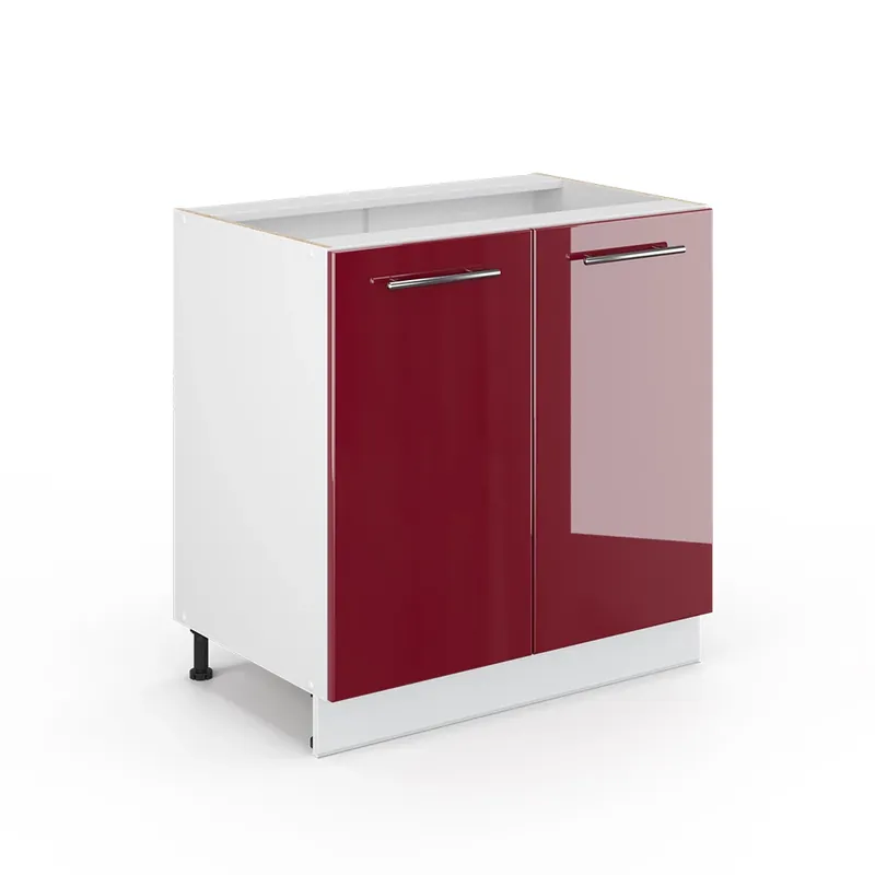 Ofertă Dulap midi Fame-Line Bordeaux lucios ridicat 80x82 cm cu raft, fara blat Vicco