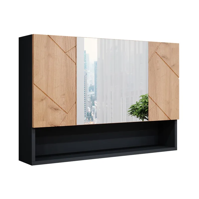 Plată sigură Dulap oglindă baie Irma Stejar Goldkraft/antracit 80.1x55 cm Vicco