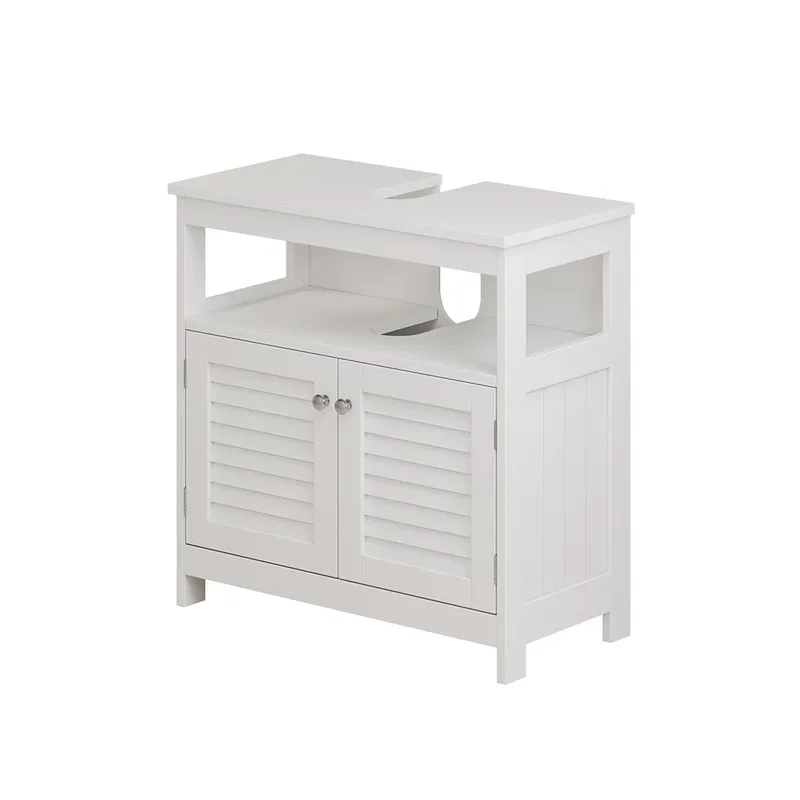 Тумба под раковину Riad Alb 60x60 cm cu 2 usi si compartiment deschis Vicco Ofertă specială