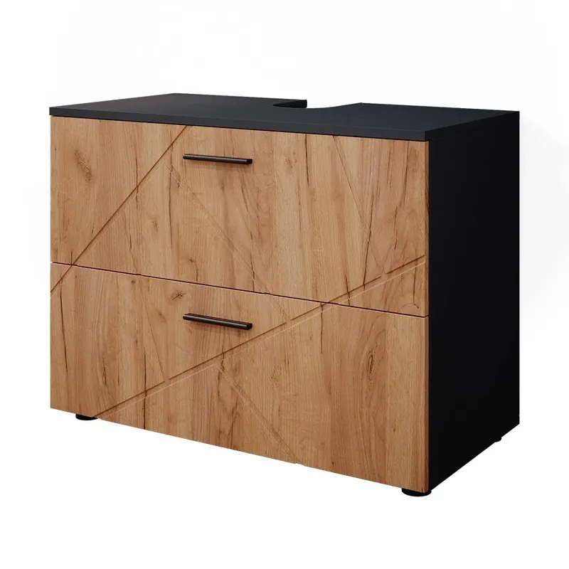 Dulap de bază pentru chiuvetă Irma Stejar Goldkraft/antracit 80x58.6 cm Vicco Cumpără online