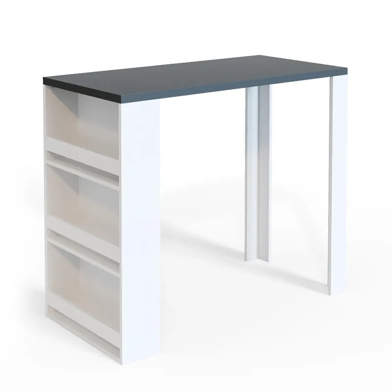 Masă de bar Alb/antracit 57 x 117 cm cu 3 compartimente Vicco Promoție