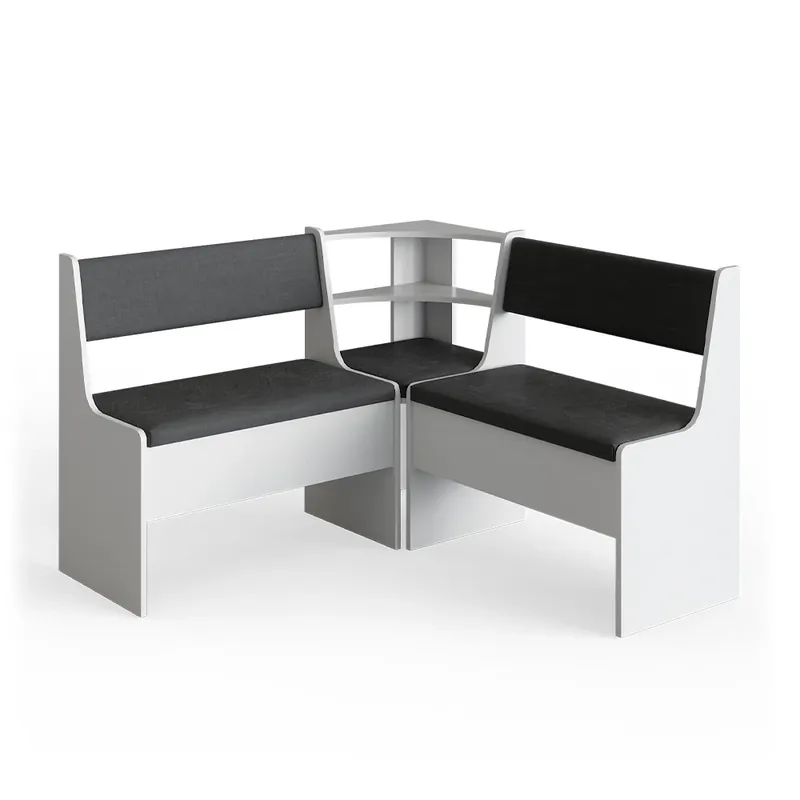 Bancă de colț pentru sufragerie Roman Alb 120 x 120 cm Fără masă Vicco Discount
