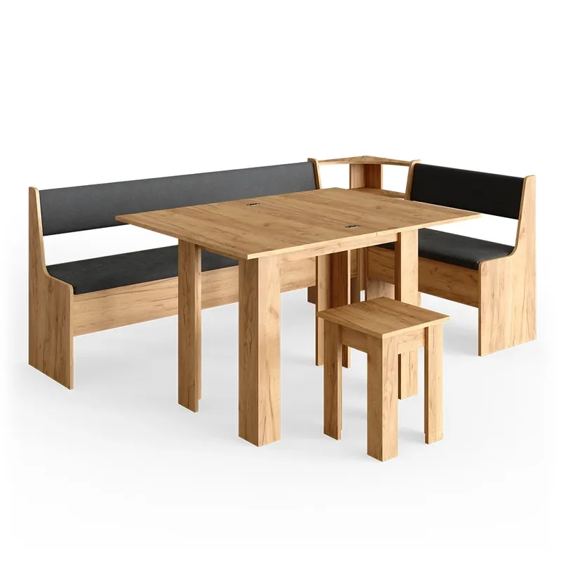 Ofertă de sezon Grup de bănci de colț Roman Stejar Goldkraft 210 x 120 cm cu masa Vicco