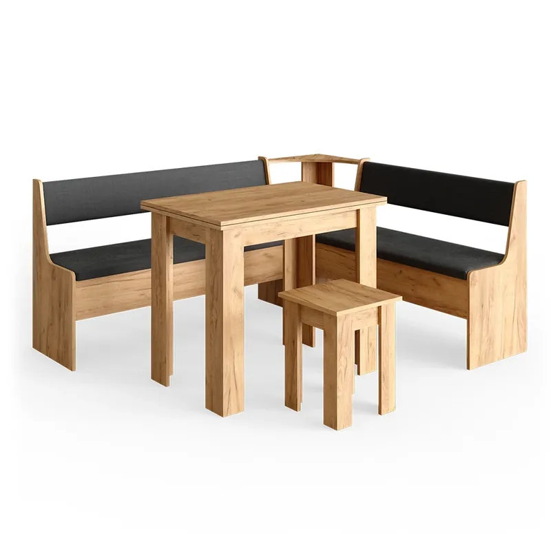 Ofertă specială Grup de bănci de colț Roman Stejar Goldkraft 180 x 150 cm cu masa Vicco
