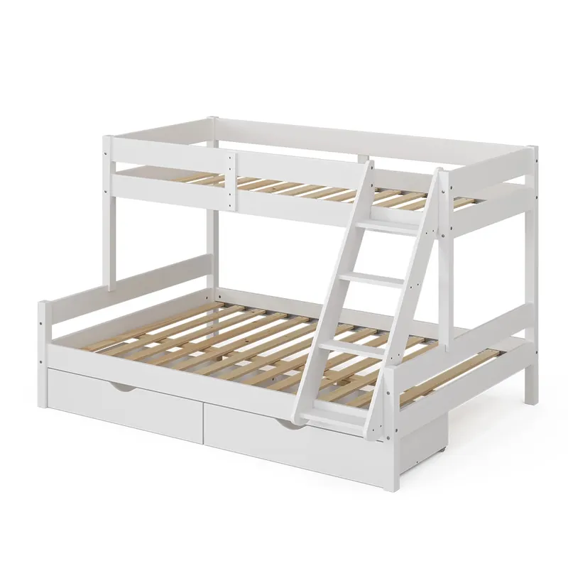 Cumpără acum Pat supraetajat Everest Alb 140x200 / 90x200 cm cu sertare Vitalispa