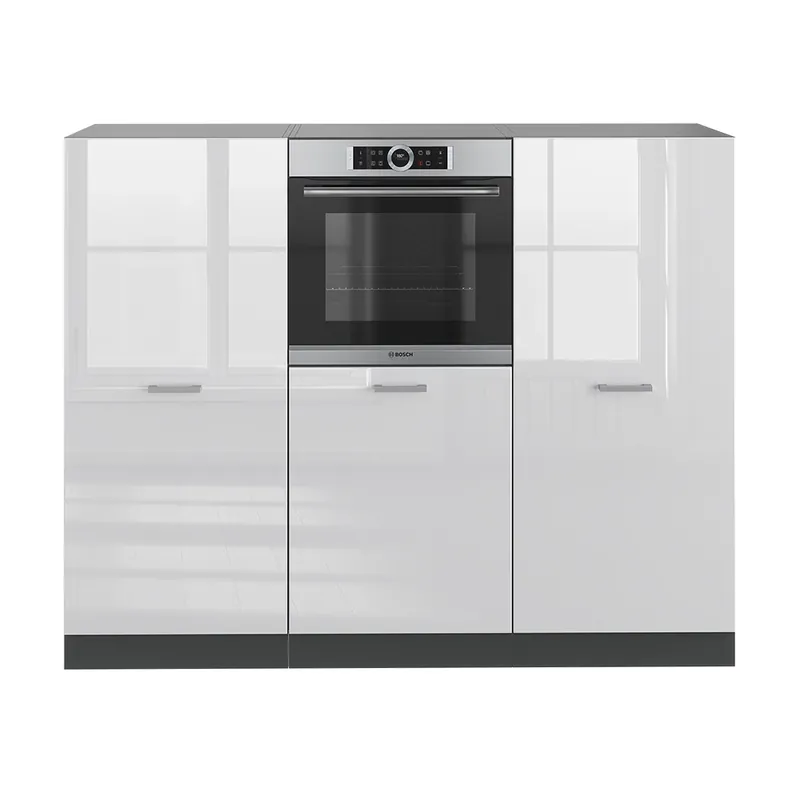 Mai ieftin Bloc de bucătărie R-Line Alb lucios/antracit 180 cm fara blat Vicco