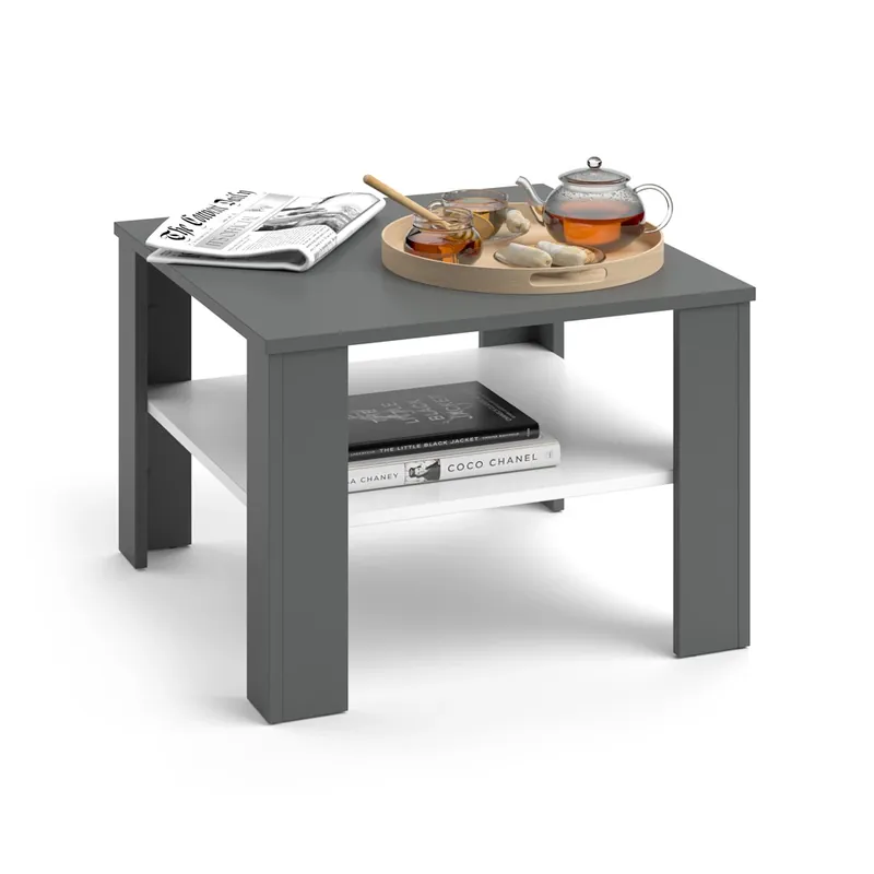 Livrare expres Masă de cafea Homer Alb/antracit 60 x 60 cm Vicco