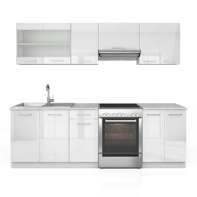 Doar azi Kitchenette Raul Alb lucios/alb 240 cm , AP Marmură Vicco