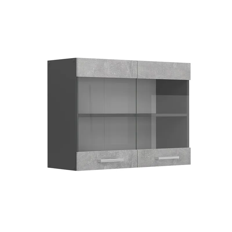 Preț mic Dulap din sticlă de bucătărie R-Line beton 80 cm Vicco