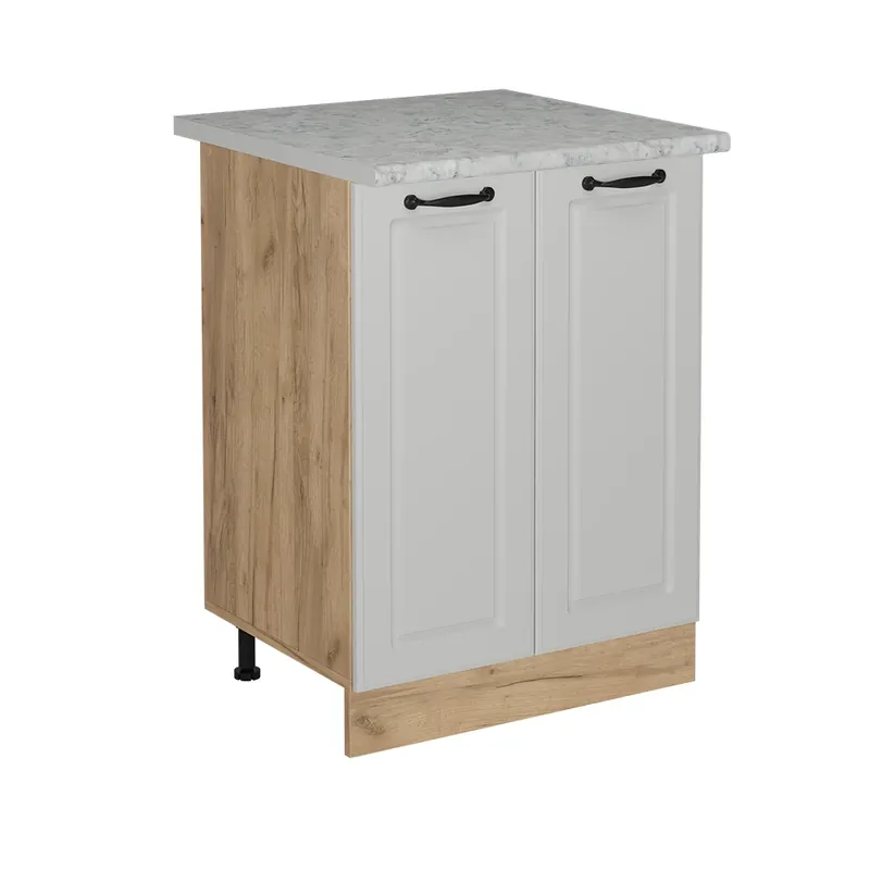 Dulap de bază de bucătărie R-Line Casă de țară albă 60 cm marmură AP Vicco Noutate