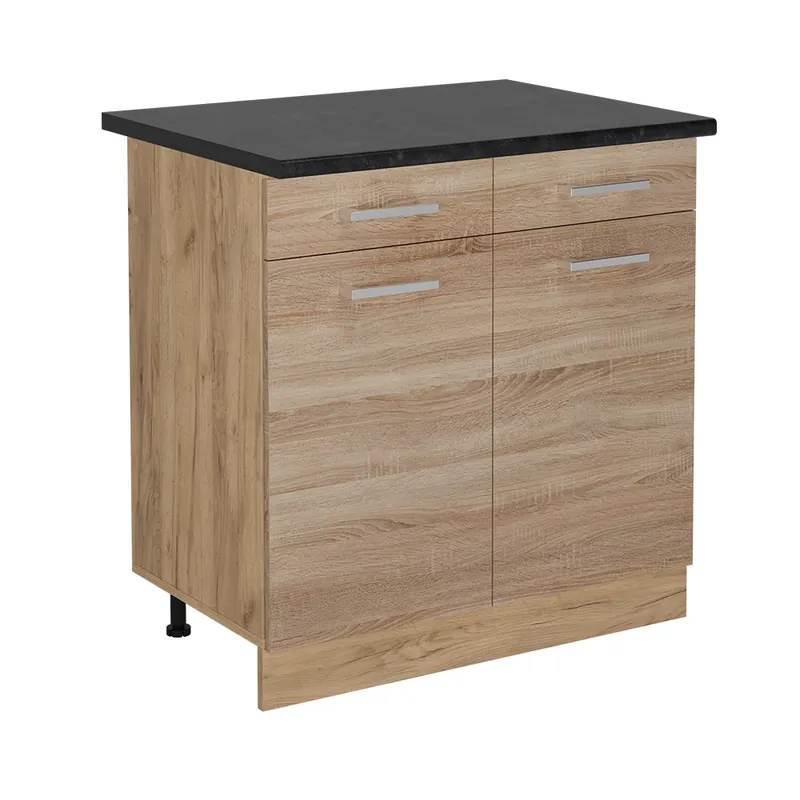 Retur gratuit Dulap de bază de bucătărie R-Line Sonoma 80 cm , AP Antracit Vicco