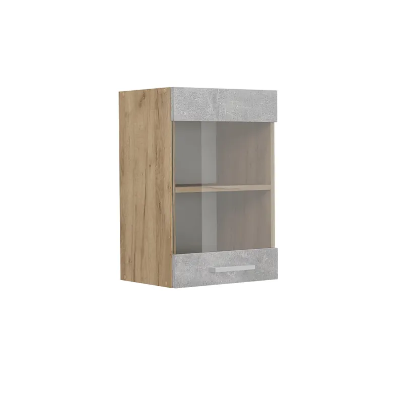Dulap din sticlă de bucătărie R-Line beton 40 cm Vicco Reducere