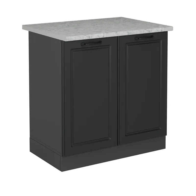 Super ofertă Dulap de bază pentru chiuvetă R-Line Casă de țară antracit 80 cm marmură AP Vicco