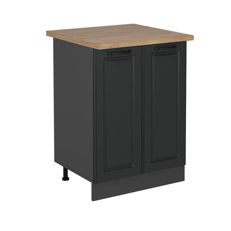 Premium Dulap de bază de bucătărie R-Line Casă de țară antracit 60 cm , AP Stejar Vicco