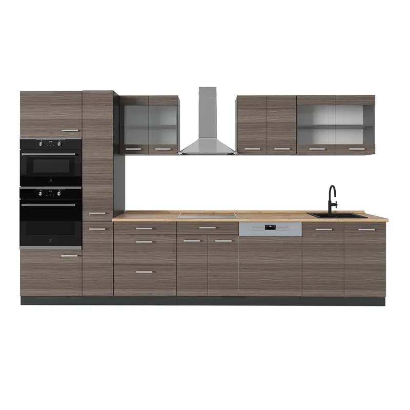 Kitchenette R-Line Gri nobil/antracite 350 cm fara blat Vicco Mai ieftin