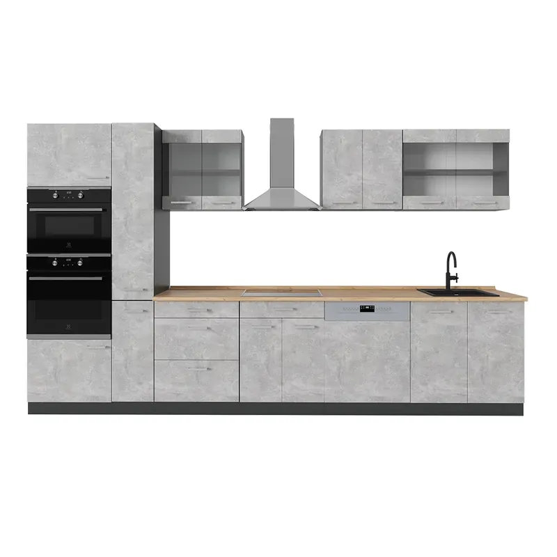 Promoție Kitchenette R-Line Beton/antracit 350 cm fara blat Vicco