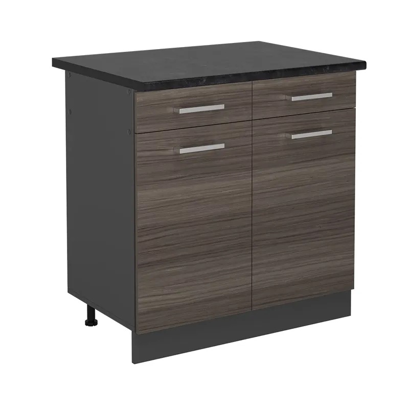 Premium Dulap de bază de bucătărie R-Line Gri nobil 80 cm , AP Antracit Vicco