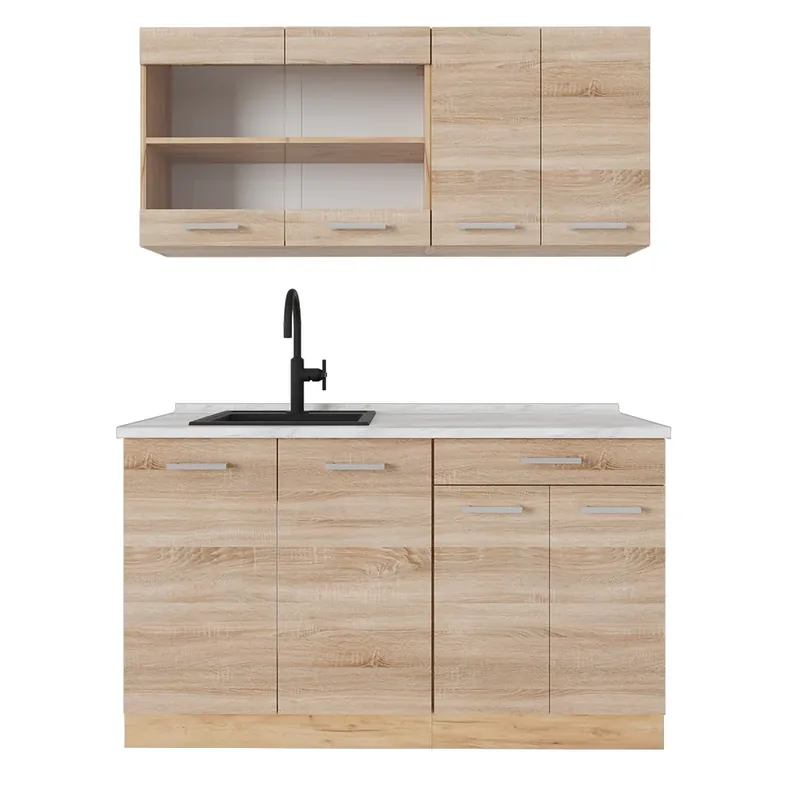 Bucătărie simplă R-Line Stejar Sonoma/Goldkraft 140 cm , AP Marmură Vicco Ofertă