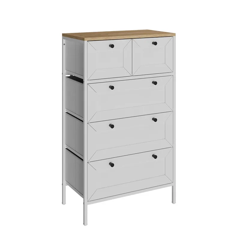 Comoda de sertare Belaro Alb 56x95 cm cu 5 sertare Vicco Plată securizată