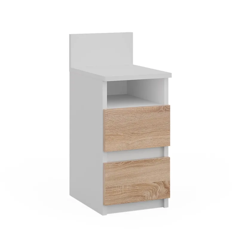 Măsuță de pat Monty Alb/Sonoma 25x59.1 cm cu 2 sertare Vicco Ofertă exclusivă