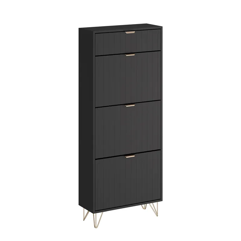 Dulap pentru pantofi Helge Negru 60x145 cm 3 compartimente Vicco Ofertă