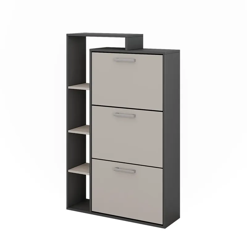 Dulap pentru pantofi Orlando Antracit/greige 80x128.3 cm cu 3 compartimente Vicco Cumpărături sigure