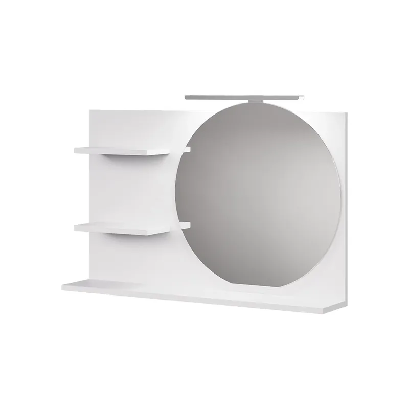Disponibil imediat Dulap cu oglindă de baie Avena Alb 80x50 cm cu 3 compartimente deschise Vicco
