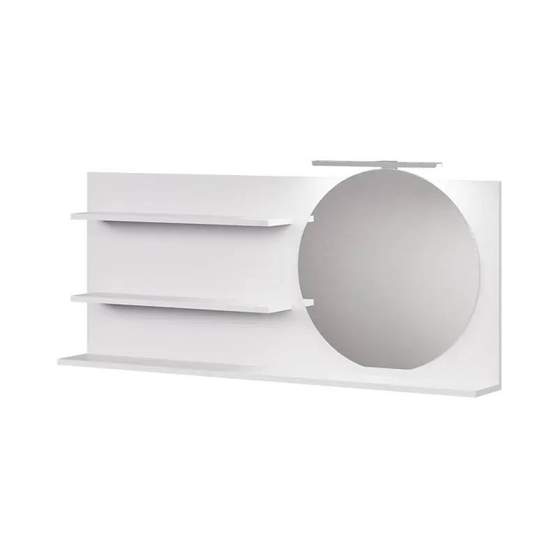 Expediere rapidă Dulap cu oglindă de baie Avena Alb 120x50 cm cu 3 compartimente deschise Vicco