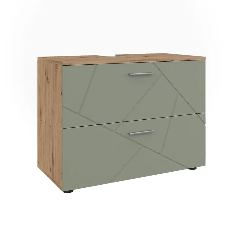 Dulap de bază pentru chiuvetă Irma Verde salvie 80x58.6 cm cu sertare Vicco Ofertă specială