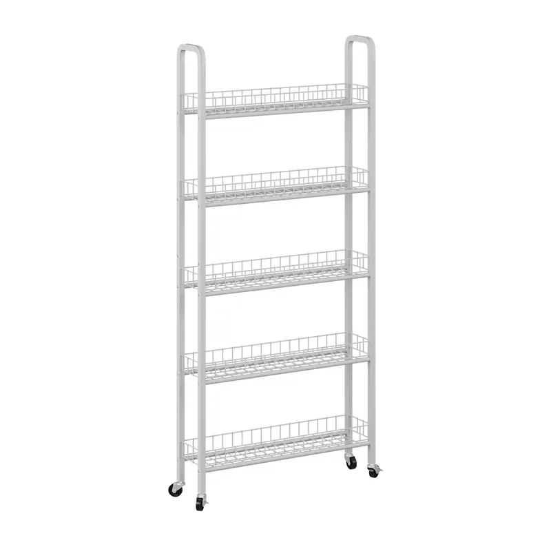 Livrare expres Piedestal mobil Rolivo Alb 58 x 15 cm cu 5 compartimente Vicco