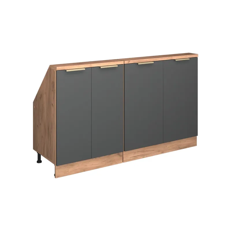 Doar azi Dulap mansardă Aur antracit 140 cm Set de 2 Vicco