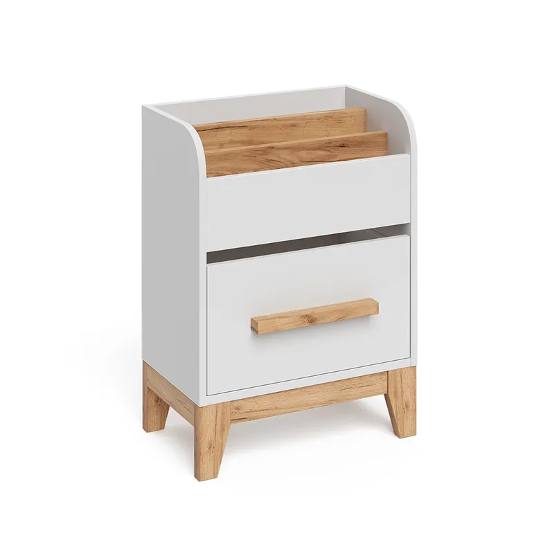 Bestseller Raft pentru cărți Malia Alb 55x70 cm cu sertar Vitalispa