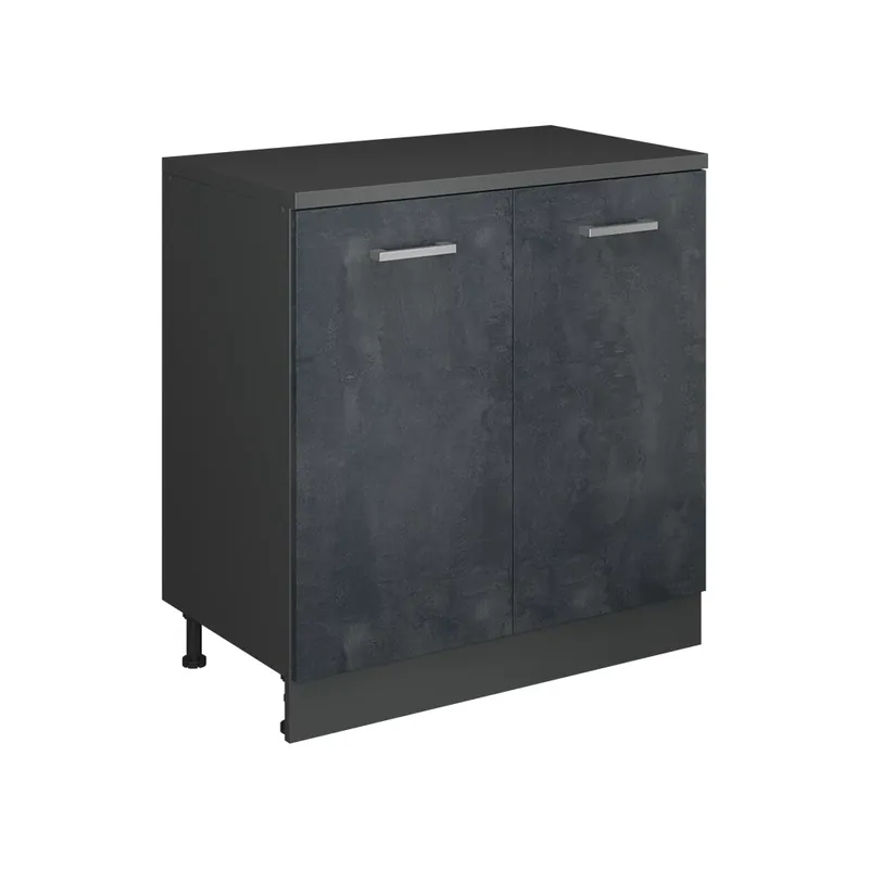 Dulap pentru mansardă Rion Beton negru 80x81.6 cm fără înclinare cu 2 uși Vicco Chilipir