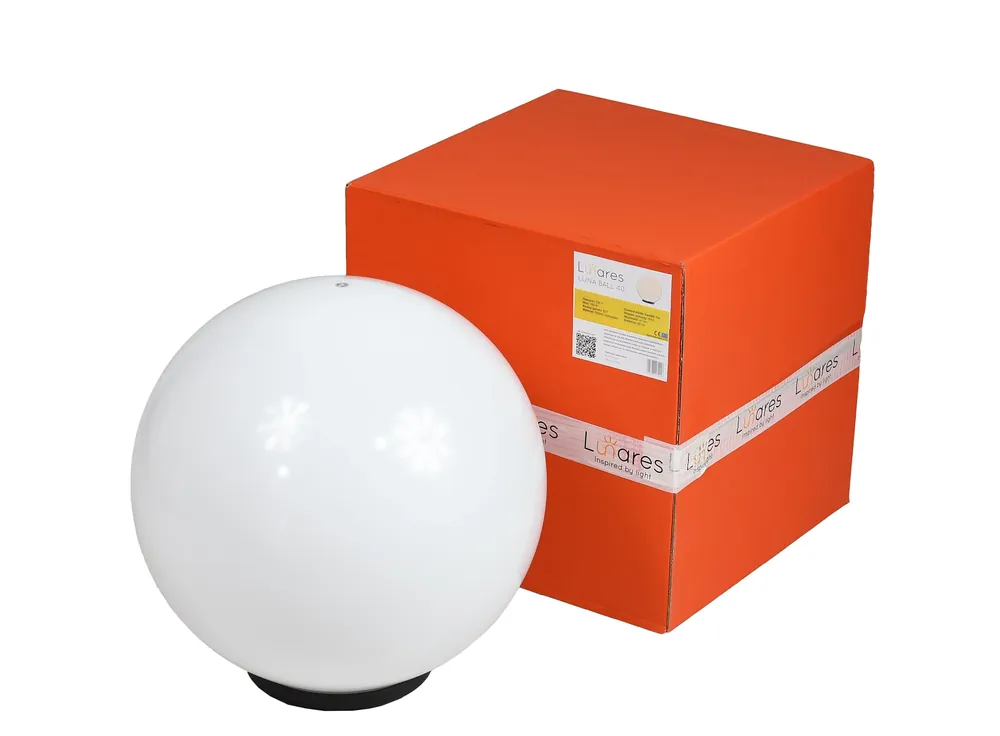 Glob de grădină alb lucios LUNA BALL 40 cm – LED E27, PREMIUM, rezistent la UV Preferatul clienților