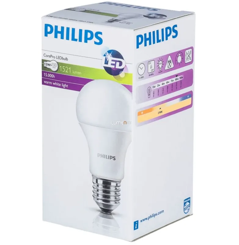 Bec LED PHILIPS 13 W E27 1521lm CorePro Ultima șansă