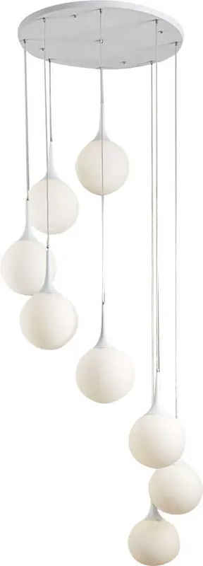 Ultima șansă Lampa suspendată Max Light Bolle albă 8xE27 70 cm metal sticlă CX4094