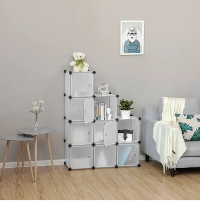 Ofertă Bibliotecă albă modulară LPC116WS Songmics