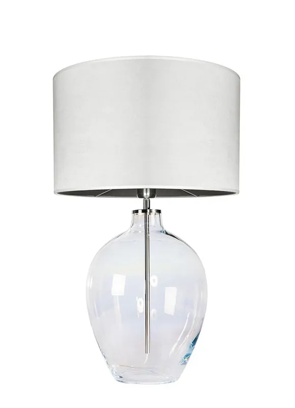 Lampă de masă din sticlă Luzon Pearl Famlight crem / alb E27 60W Reducere de preț
