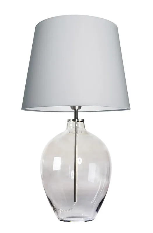 Lampă de masă elegantă Luzon Grey Famlight gri deschis / alb E27 60W oțel inoxidabil Premium