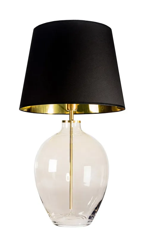 Expediere rapidă Lampă de masă elegantă Luzon Topaz Famlight negru / auriu E27 60W alamă
