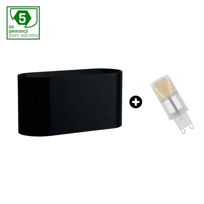 Premium Pachet de garanție de 5 ani Squalla G9 Black + Led G9 4w Cw (Slip006010 + Woj + 14435)