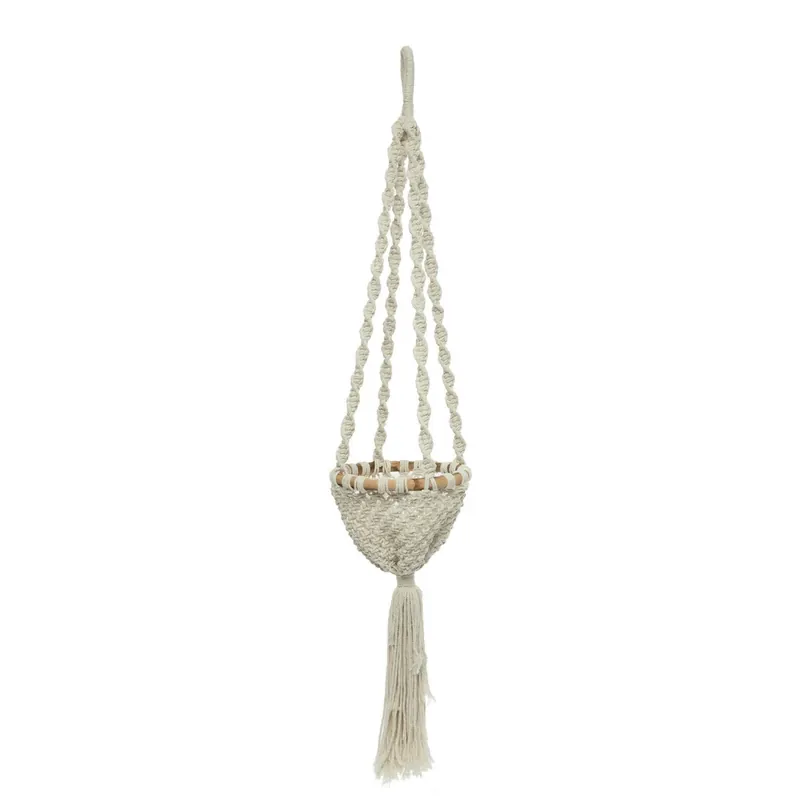 Noutate Suport de plante Twisted Macramé - Natural White - M