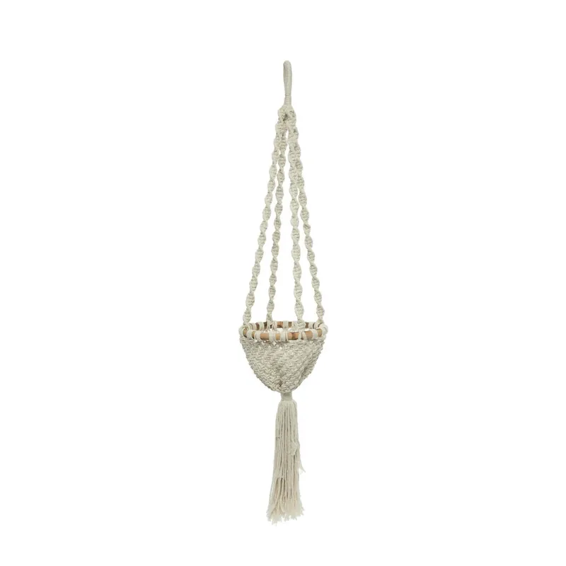 Reducere de preț Suport de plante Twisted Macramé - Natural White -S