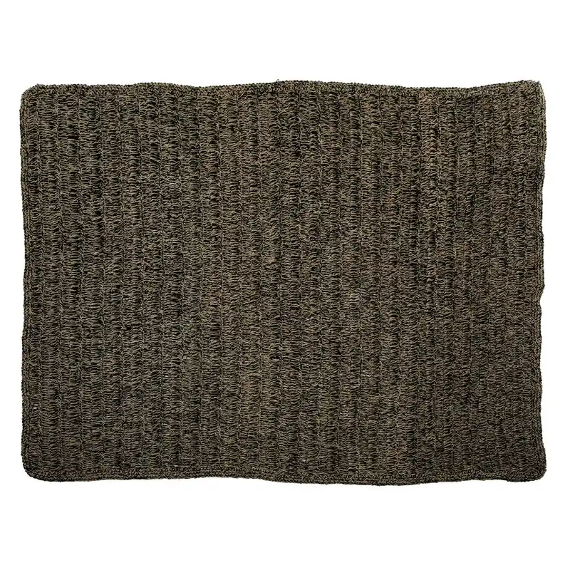 Cel mai vândut Covor natural din iarbă de mare - negru - 200x300