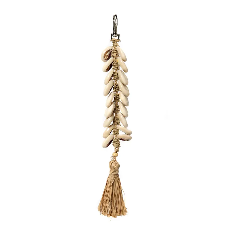Breloc Raffia Fishbone Keychain - Natural White Discount