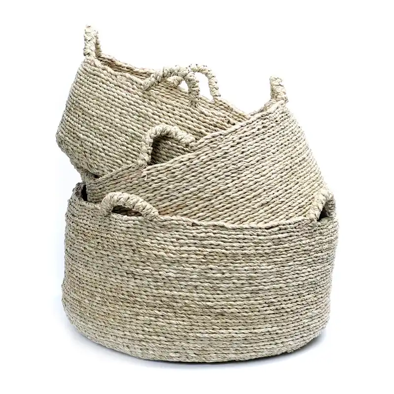 Preț mic Les Quatre Mains Coșuri - Natural - Set de 3