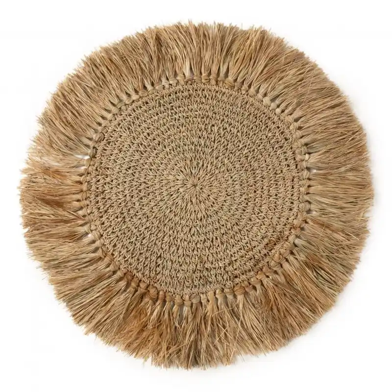 Cel mai vândut Șervețelul de masă Crochet Raffia - Natural