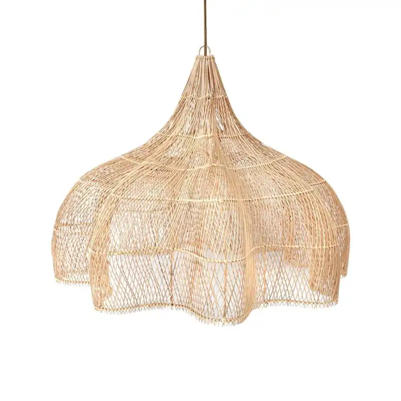 Lampă cu flori împletite - The Whipped XL, E27, Rattan, lampă suspendată mare Preferatul clienților