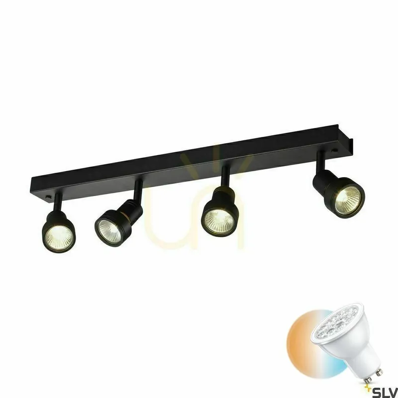 Promoție Spot aplicat tavan/perete SLV PURI negru GU10 50W 56 cm 1002029