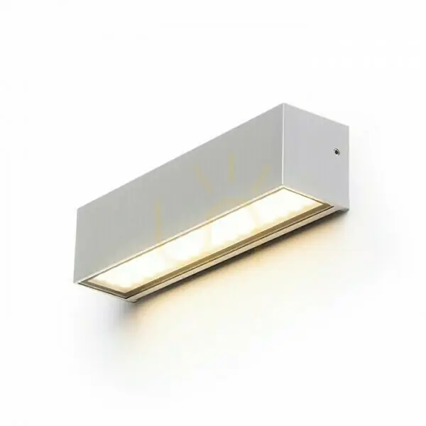 Doar azi Lampă de perete pentru exterior Camargue Silver Grey Satin Glass 230 V Led 6 W Ip65 3000 K
